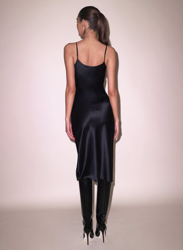 Black - Vampire Rose Embroidery Slip Dress | Fleur du Mal - DEMO