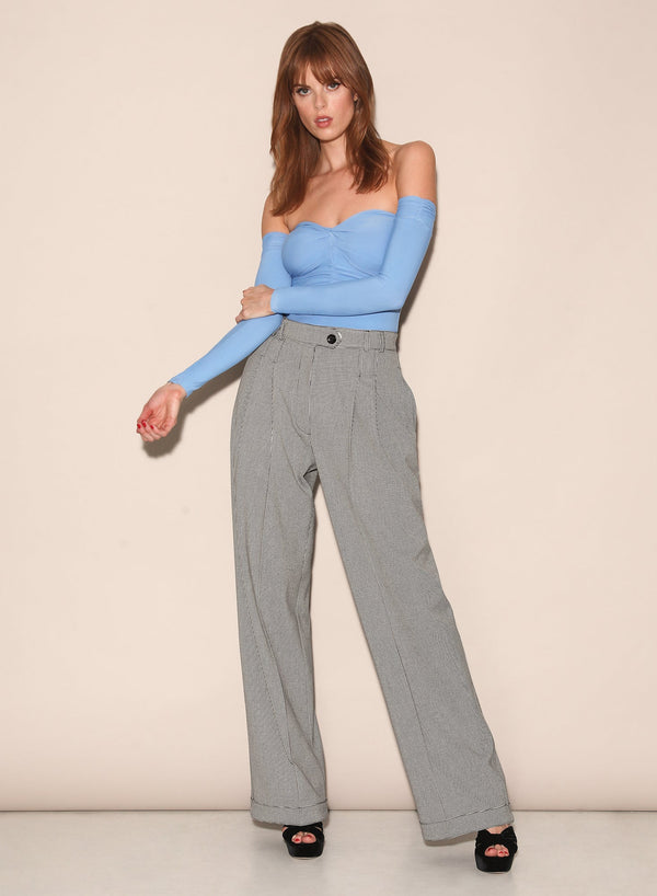 Astrid blue - Jersey Ruched Bodysuit | Fleur du Mal - DEMO