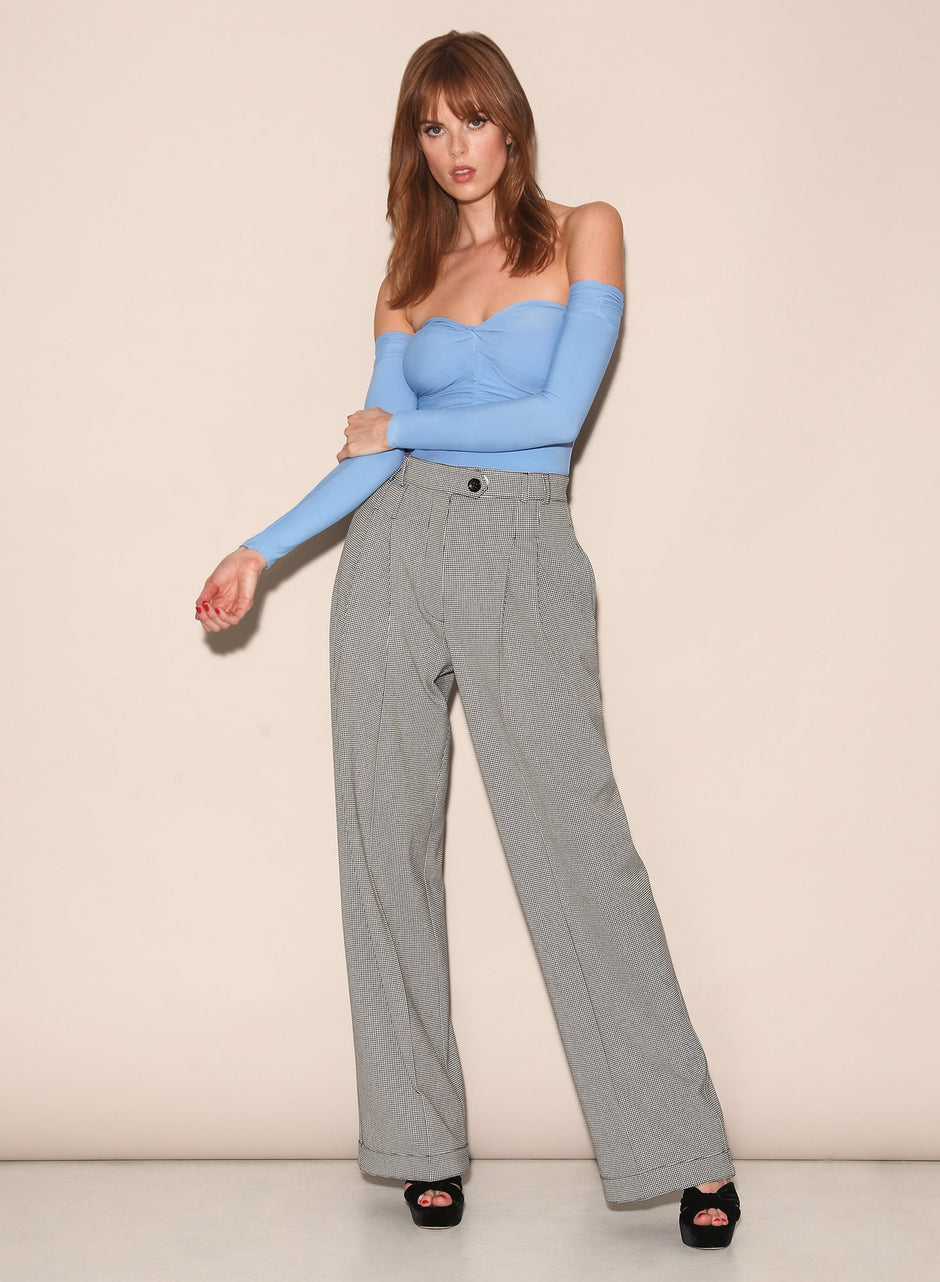 Astrid blue - Jersey Ruched Bodysuit | Fleur du Mal - DEMO
