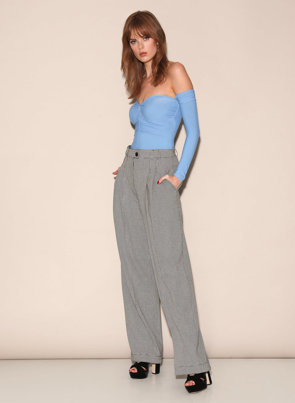 Astrid blue - Jersey Ruched Bodysuit | Fleur du Mal - DEMO