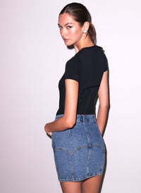 Denim Garter Skirt