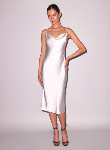 Ivory - Cowl Neck Slip Dress | Fleur du Mal - DEMO