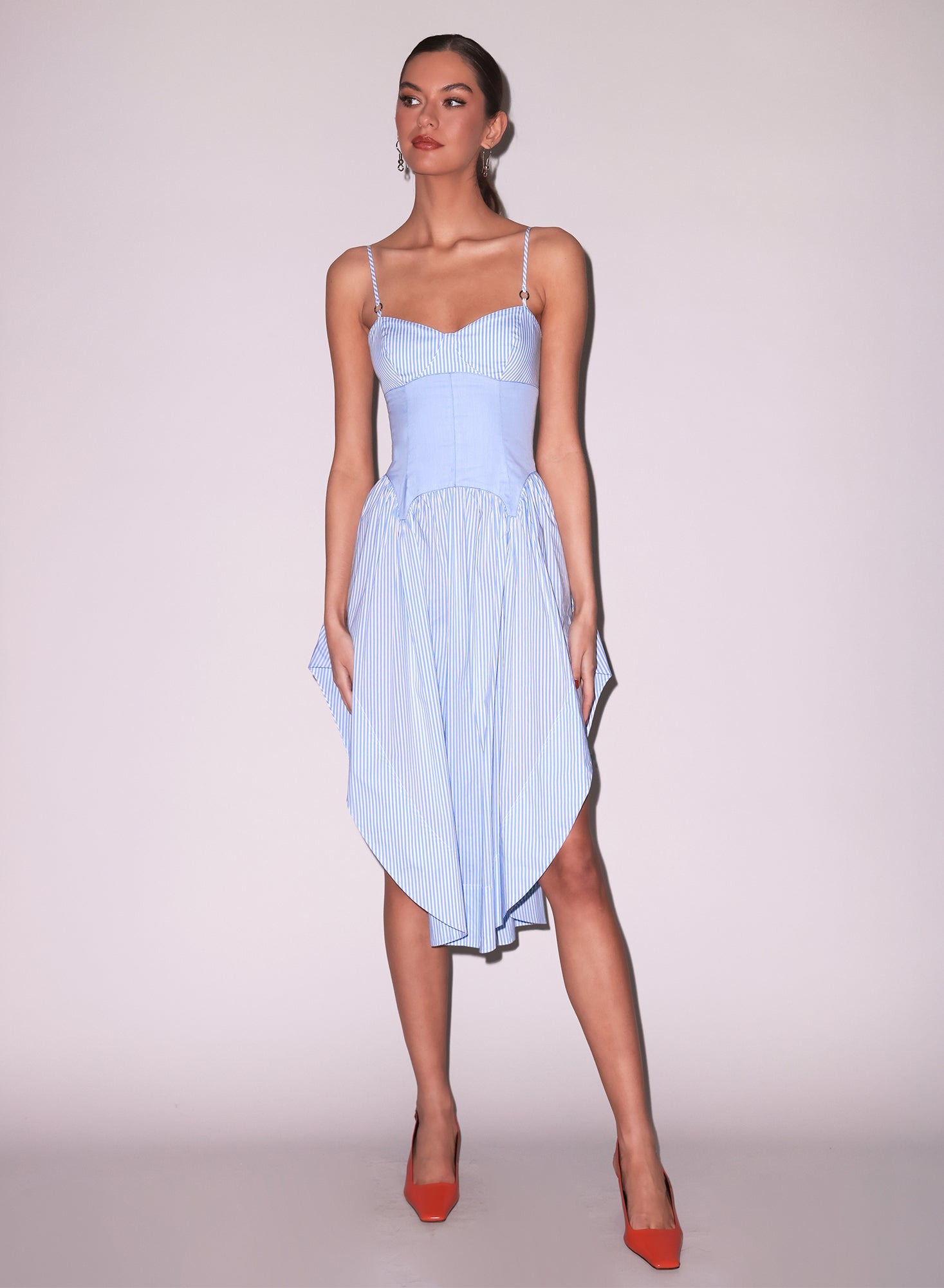 Poplin Cupped Midi Dress