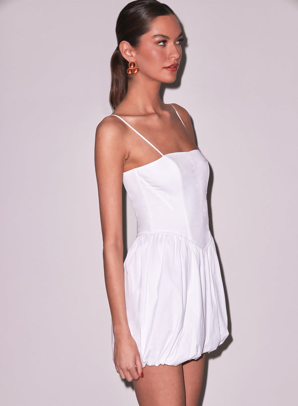 White - Poplin Bubble Dress | Fleur du Mal - DEMO