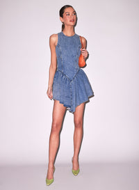 Denim Flare Mini Dress