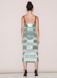 Sequin Stripe Midi Dress