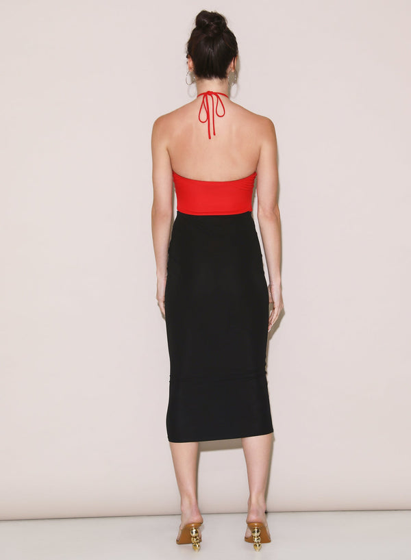 Black - Jersey Lace Up Skirt | Fleur du Mal - DEMO