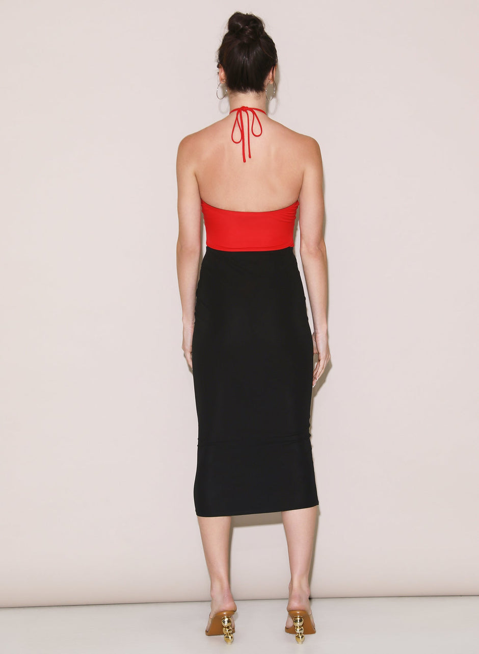 Black - Jersey Lace Up Skirt | Fleur du Mal - DEMO