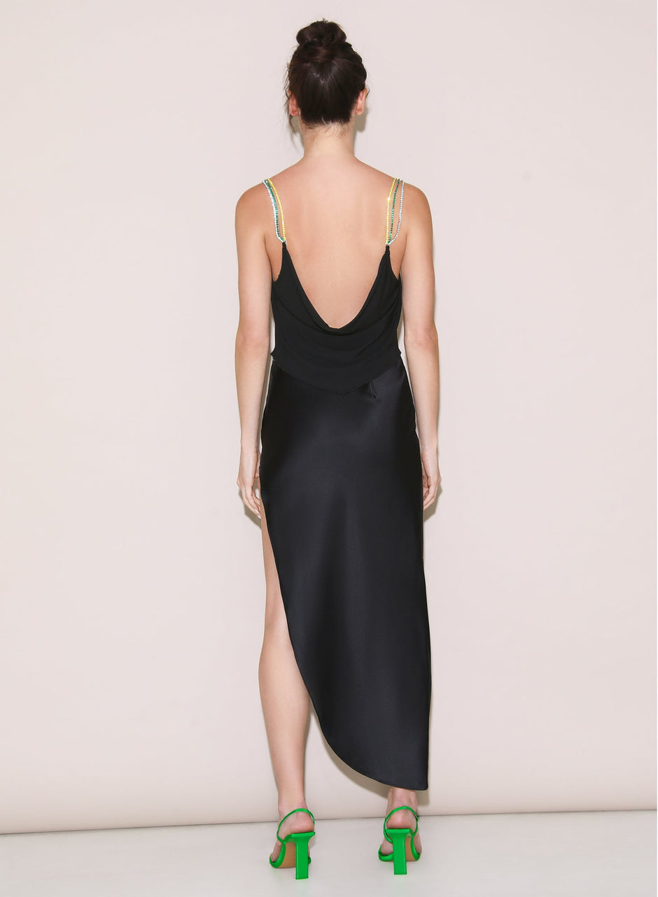 Black - Rhinestone Chain Cami | Fleur du Mal - DEMO