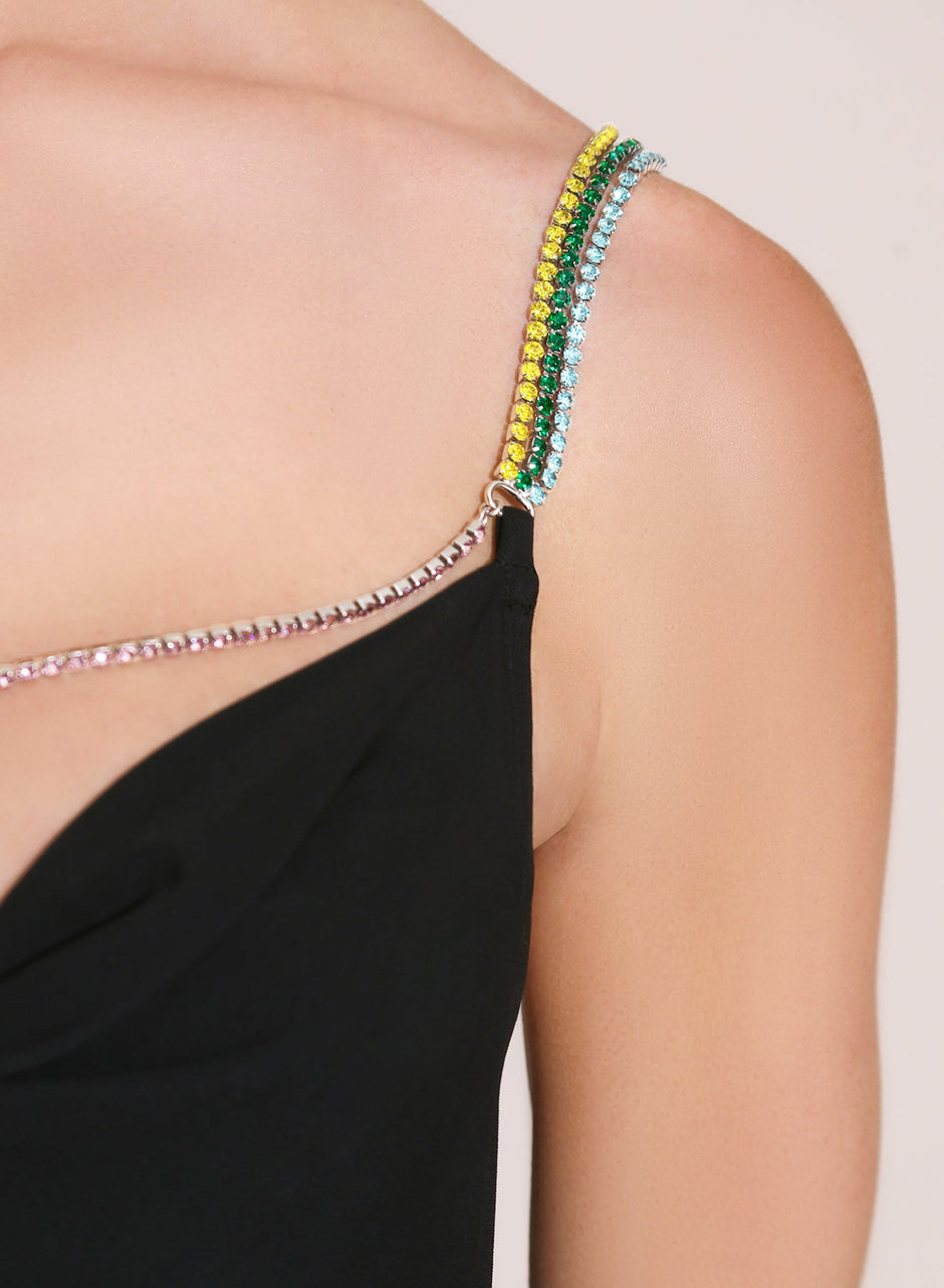 Black - Rhinestone Chain Cami | Fleur du Mal - DEMO
