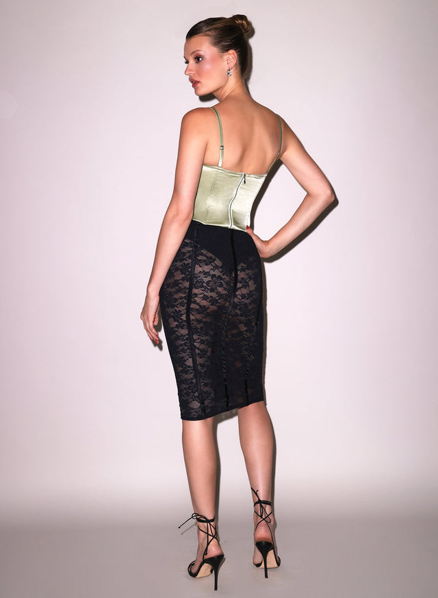 Le Stretch Lace Pencil Skirt