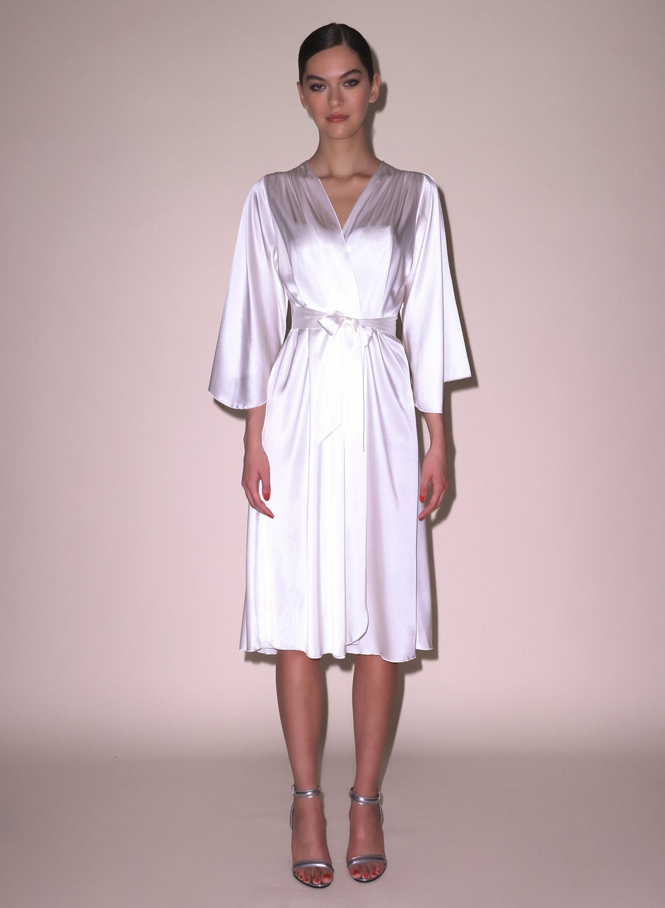 Ivory - Midi Angel Sleeve Robe | Fleur du Mal - DEMO