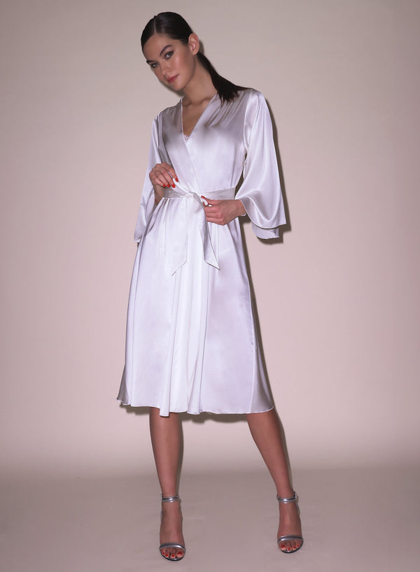 Ivory - Midi Angel Sleeve Robe | Fleur du Mal - DEMO