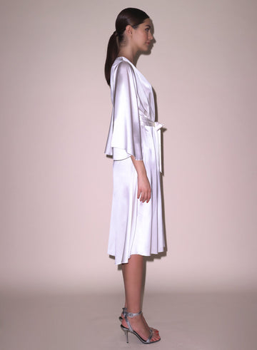 Ivory - Midi Angel Sleeve Robe | Fleur du Mal - DEMO