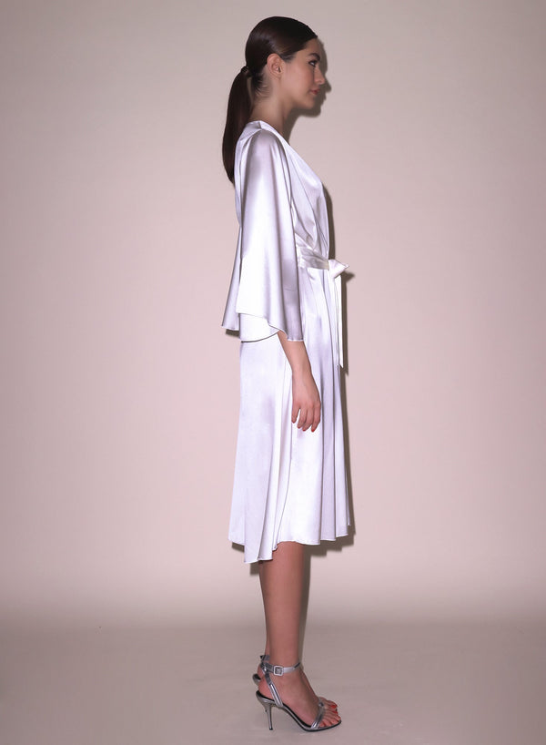 Ivory - Midi Angel Sleeve Robe | Fleur du Mal - DEMO
