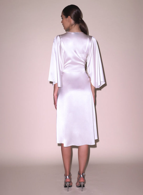 Ivory - Midi Angel Sleeve Robe | Fleur du Mal - DEMO