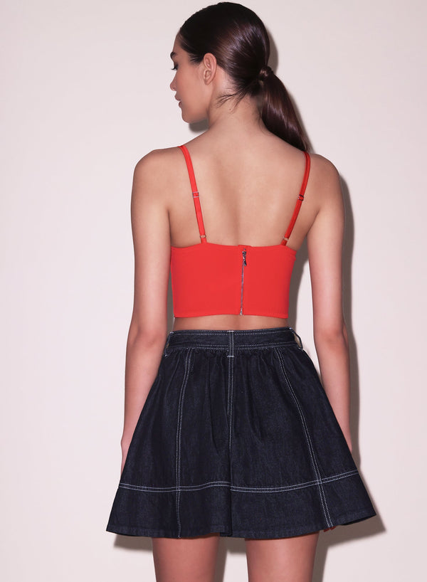 Dark wash denim - Denim Flare Skirt | Fleur du Mal - DEMO