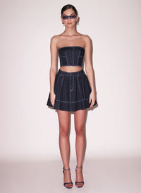 Denim Cropped Bustier
