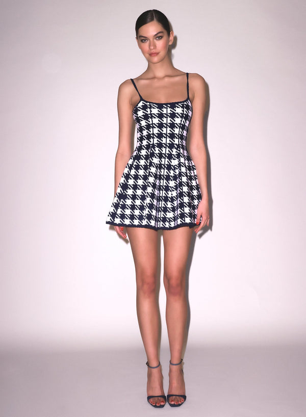 Navy-ivory - Flared Corset Dress | Fleur du Mal - DEMO
