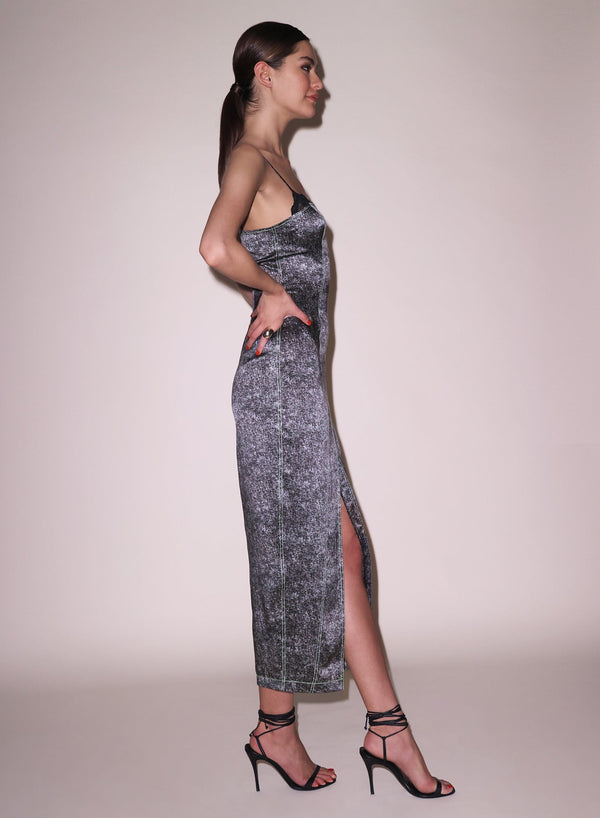 Grey acid wash - Margaux Maxi Dress | Fleur du Mal - DEMO