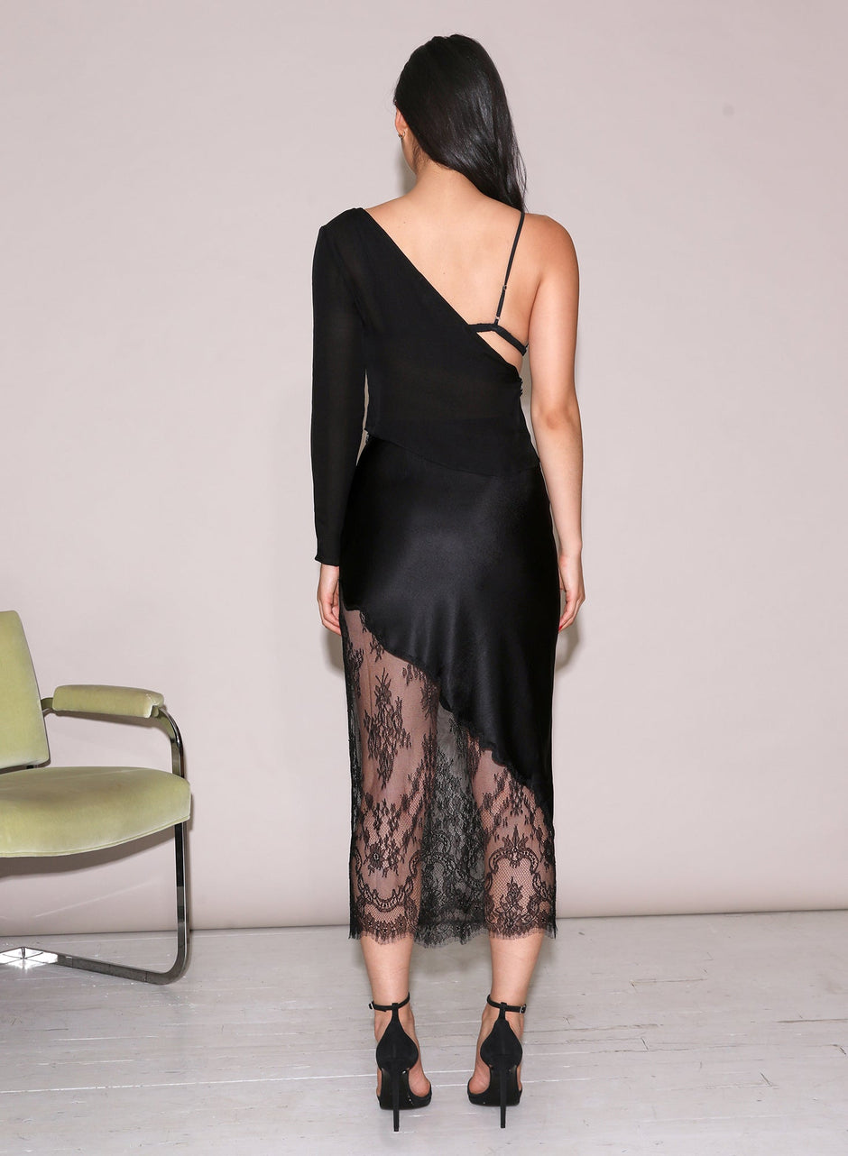 Black - Georgette Triangle Top | Fleur du Mal - DEMO