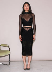 Mesh Mock Neck Top