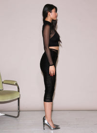 Mesh Mock Neck Top