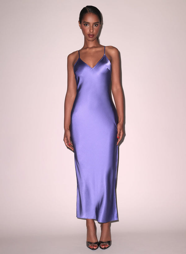 Periwinkle - Maxi High Slit Slip Dress | Fleur du Mal - DEMO