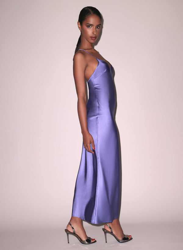 Periwinkle - Maxi High Slit Slip Dress | Fleur du Mal - DEMO