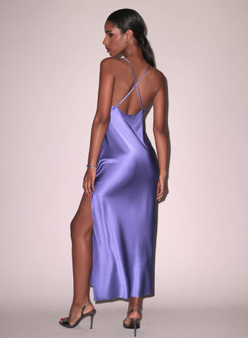 Periwinkle - Maxi High Slit Slip Dress | Fleur du Mal - DEMO