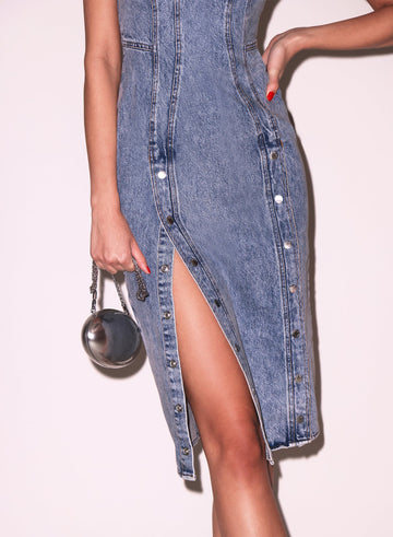 Acid denim blue - Denim Undo Me Dress | Fleur du Mal - DEMO