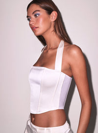 Satin Halter Corset Top