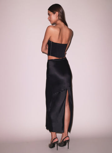 Black - Silk Bias Skirt | Fleur du Mal - DEMO
