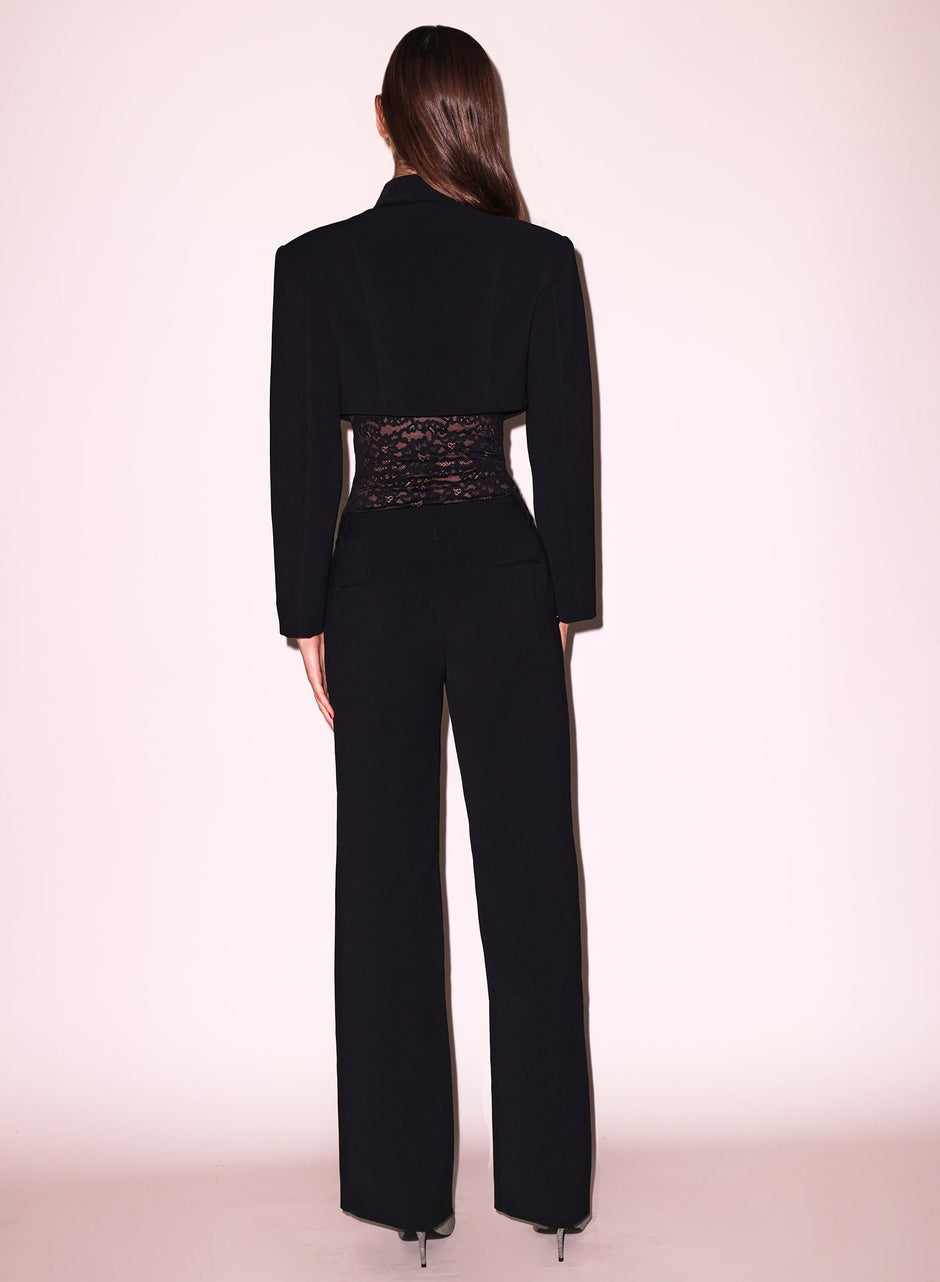 Black - Zipper Split Hem Pant | Fleur du Mal - DEMO