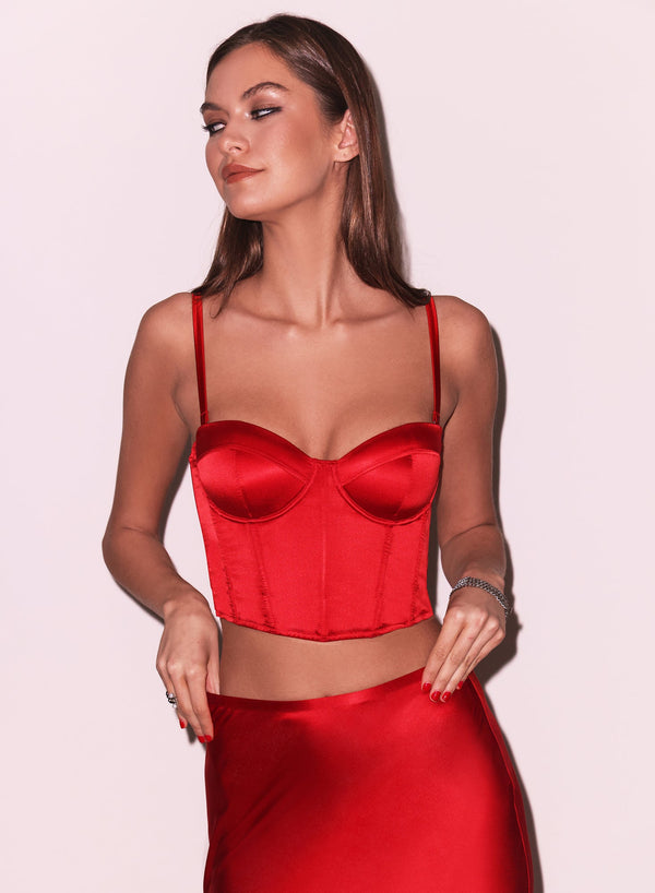 Rouge - Cropped Hamptons Bustier | Fleur du Mal - DEMO