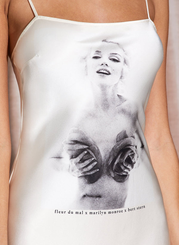 Blush bombshell - Marilyn Printed Midi Slip | Fleur du Mal - DEMO
