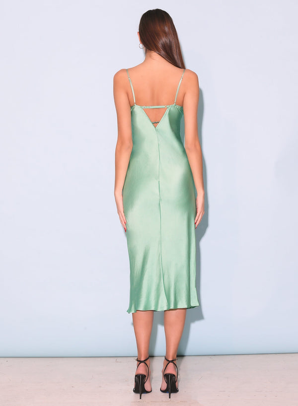 Pixel green - Frankie Lace Cupped Slip Dress | Fleur du Mal - DEMO