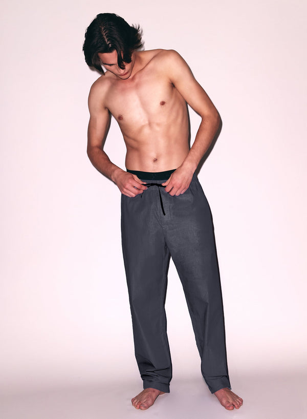 Black smoke - Poplin PJ Pant | Fleur du Mal - DEMO