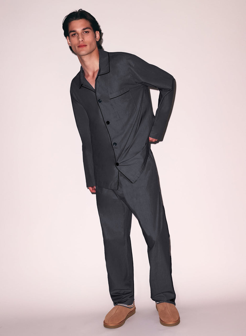 Black smoke - Poplin PJ Top | Fleur du Mal - DEMO