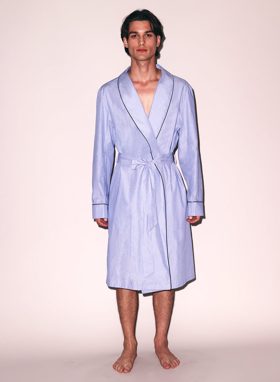 Pacific blue - Poplin Robe | Fleur du Mal - DEMO