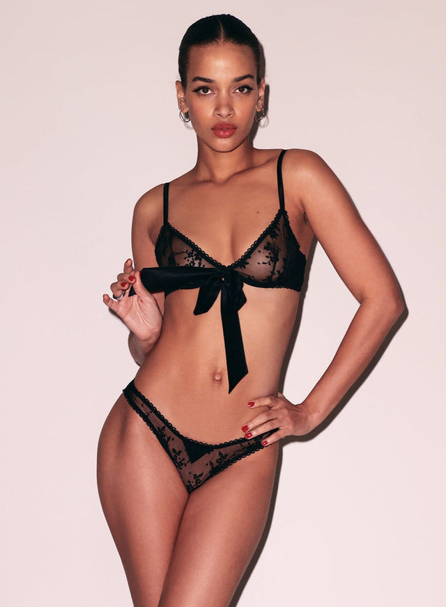 Black - Untie Me Demi Bra | Fleur du Mal - DEMO