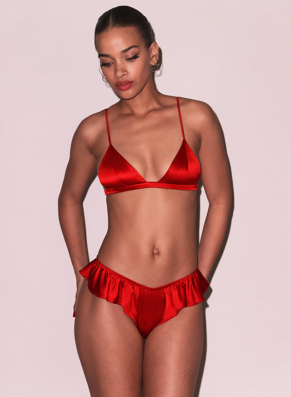 Rouge - Luxe Triangle Bra | Fleur du Mal - DEMO
