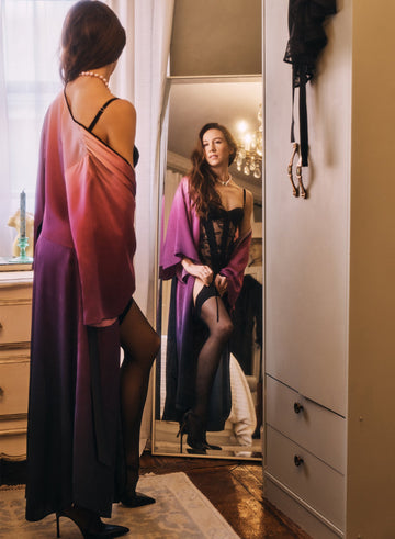 Ombre print - Long Angel Sleeve Robe | Fleur du Mal - DEMO