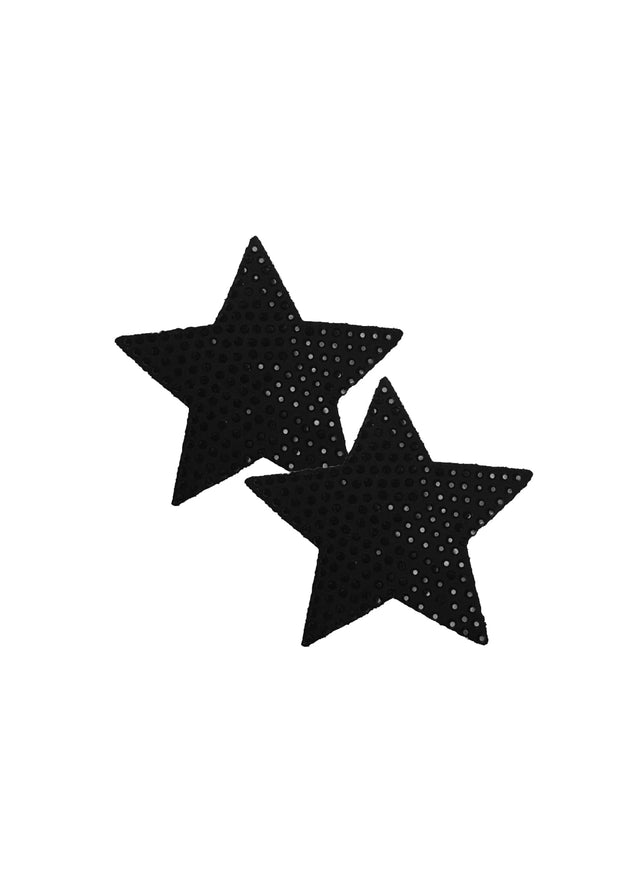 Black - Crystal Star Reusable Nipple Pasties | Fleur du Mal - DEMO