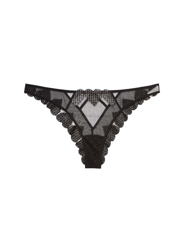 Black - Heart Embroidery Cheeky | Fleur du Mal - DEMO