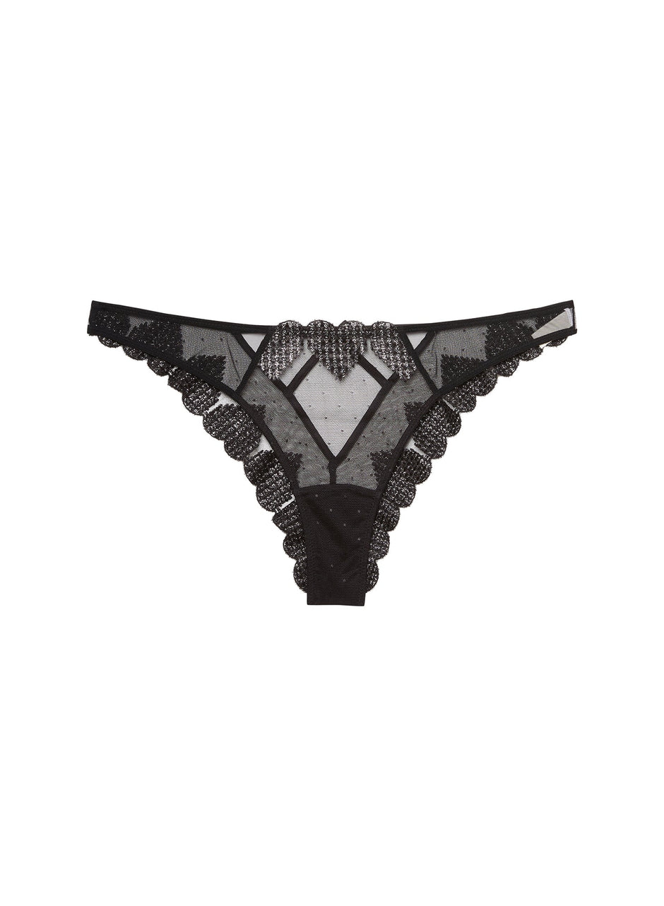 Black - Heart Embroidery Cheeky | Fleur du Mal - DEMO
