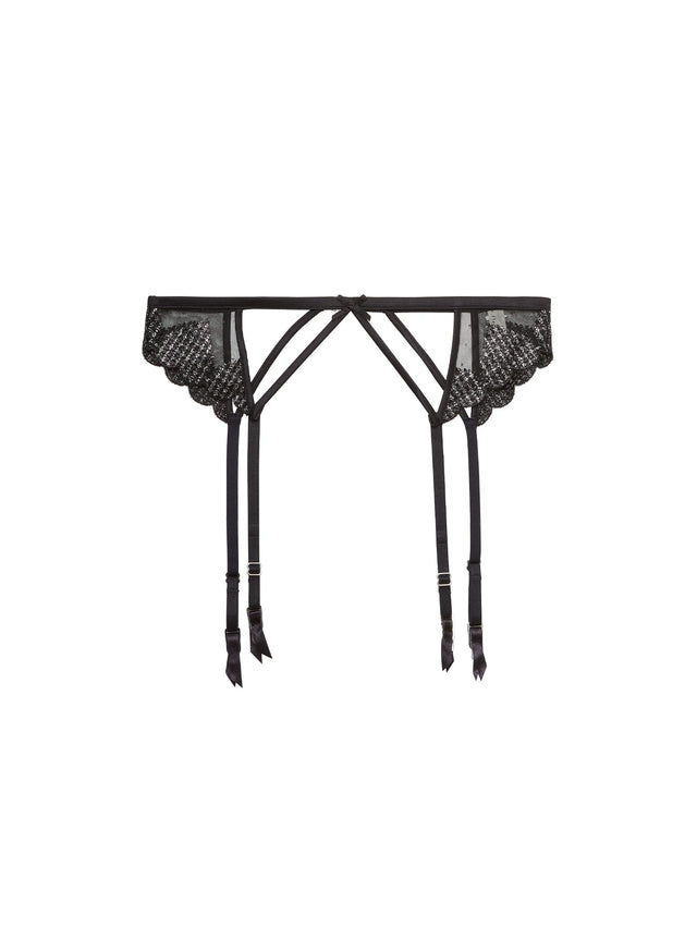 Black - Heart Embroidery Garter Belt | Fleur du Mal - DEMO