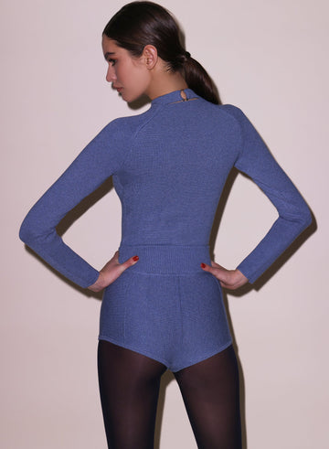 Charcoal blue - Knit Short | Fleur du Mal - DEMO
