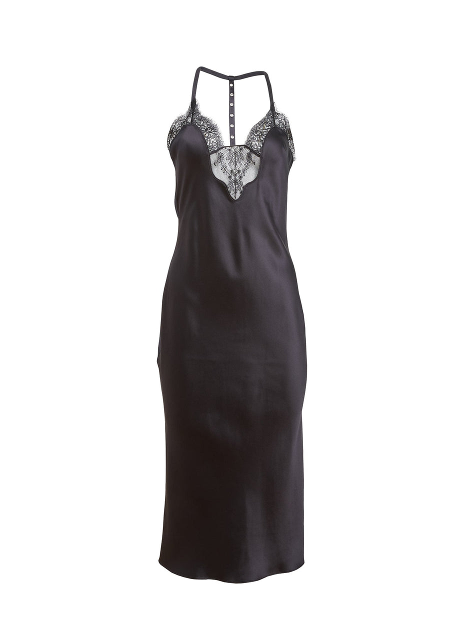 Black - Buckle T-Strap Dress | Fleur du Mal - DEMO