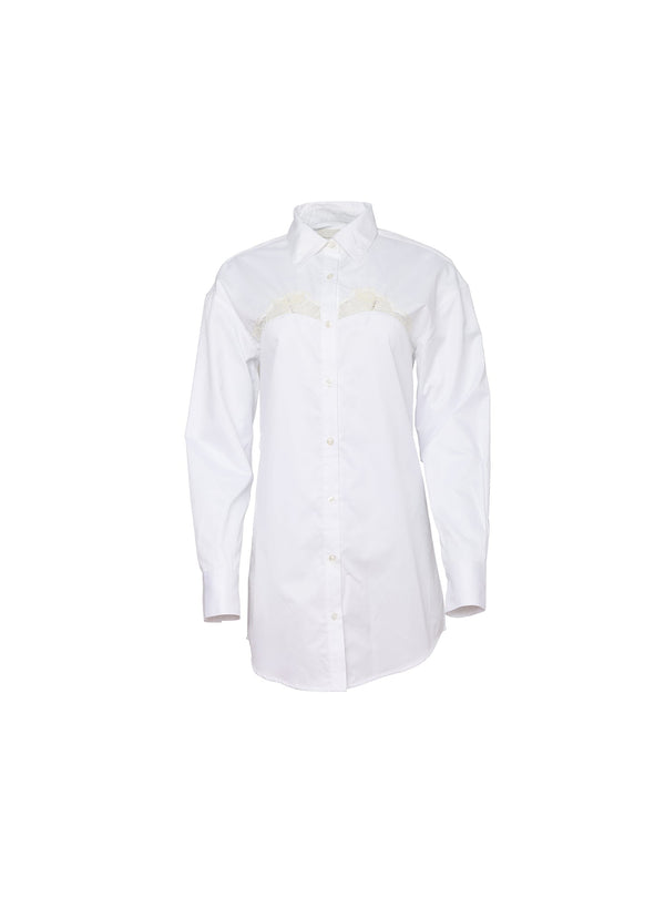 White - Poplin Shirt Dress | Fleur du Mal - DEMO